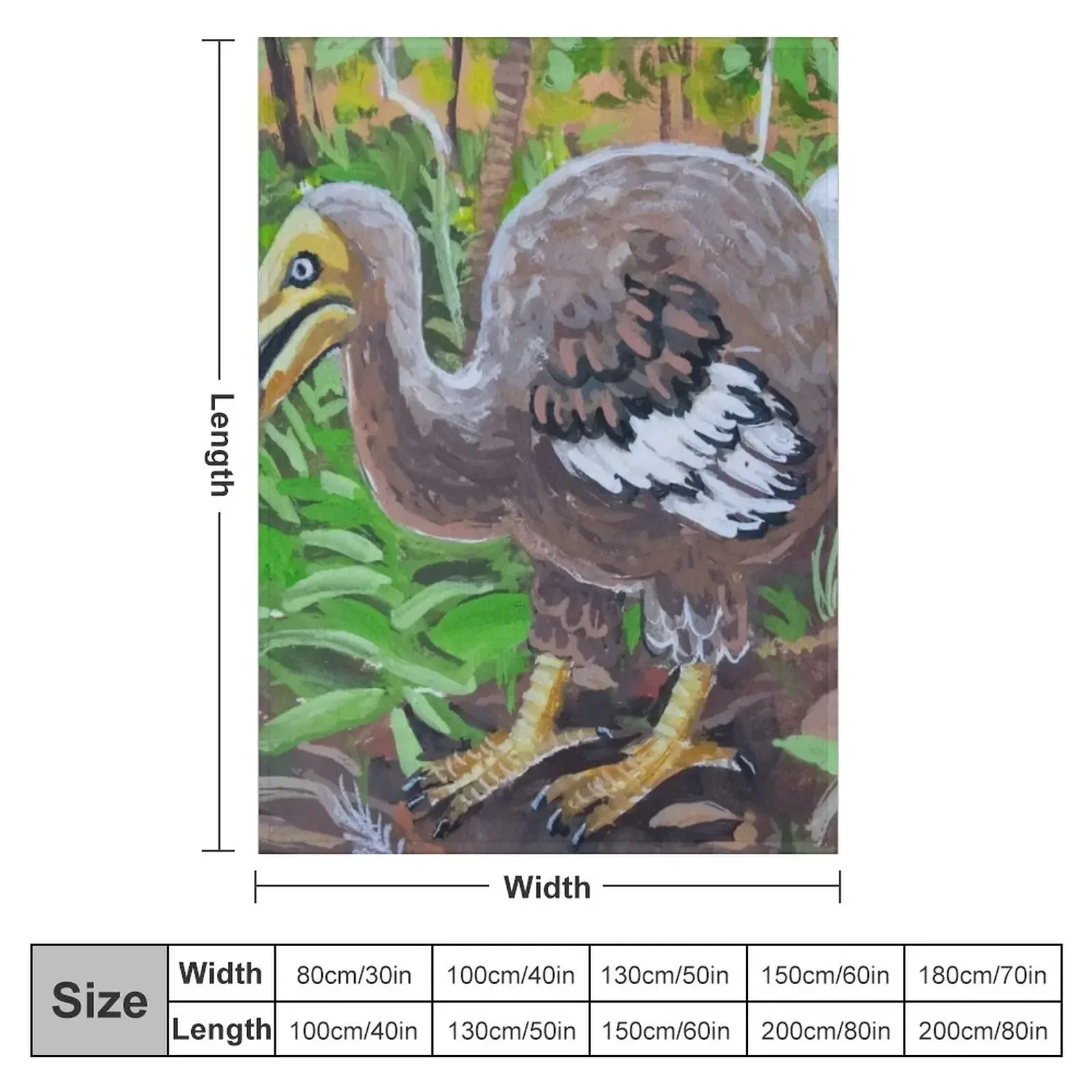 Dodo Gouache Painting Throw Blanket blankets ands Flannel Fabric Blankets