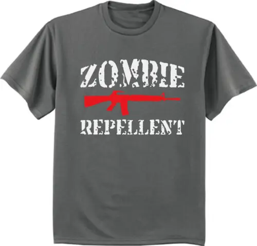 Zombie Repellent Funny T-shirt Mens Graphic Tee Halloween Gamer Gear Tee Shirt