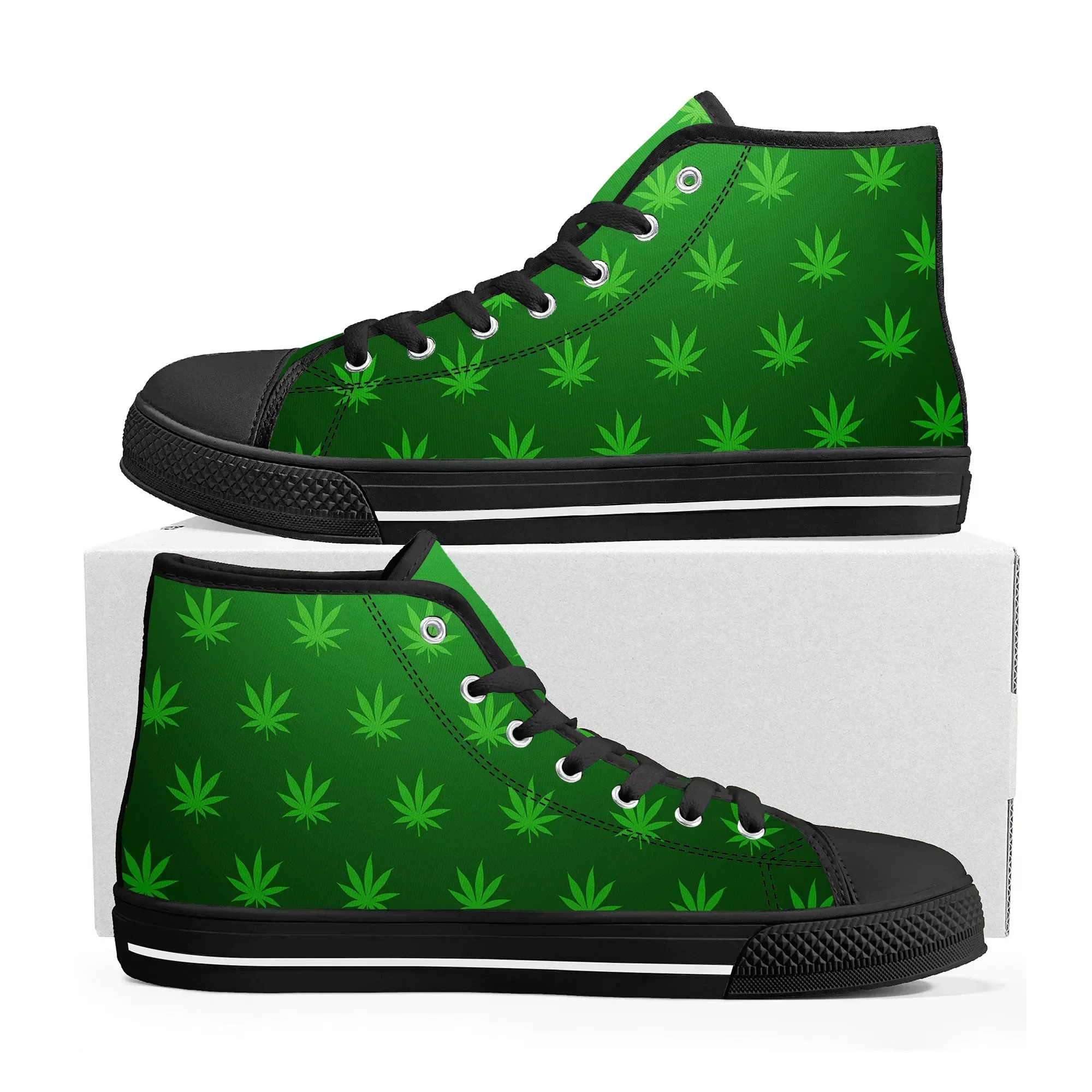 Zapatillas de Lona de Alta Calidad con Diseño de Hoja de Marihuana Rasta en Rojo, Amarillo y Verde, Estilo Casual para Parejas, Calzado Personalizado