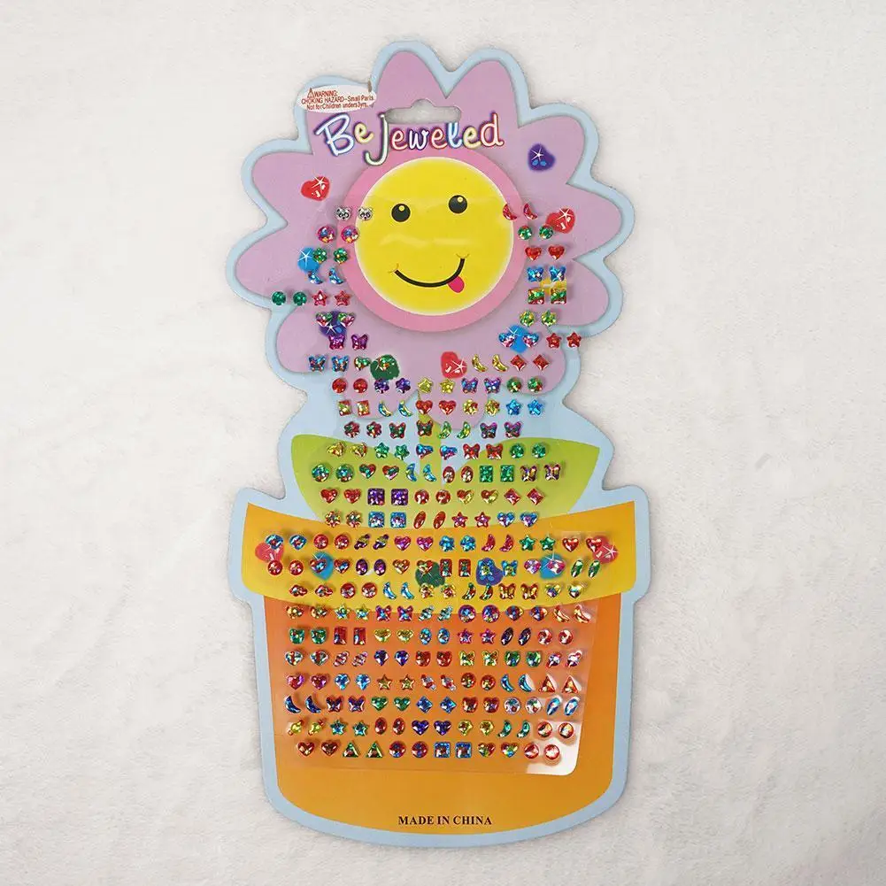 Moda carino 1 foglio cartone animato ricompensa adesivi di cristallo giocattolo meravigliosi adesivi per bambini adesivi per orecchini per bambini giocattolo divertente