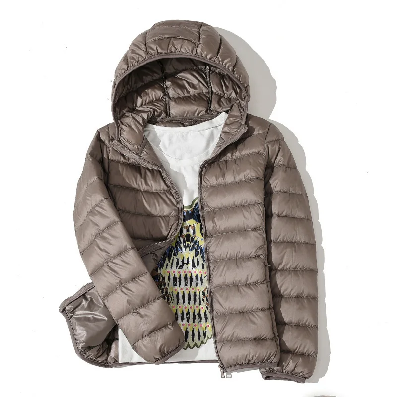 New Women Thin Down Jacket White Duck Down Ultralight Jackets Autumn and Winter Warm Coats Female Portable Outwear 2023