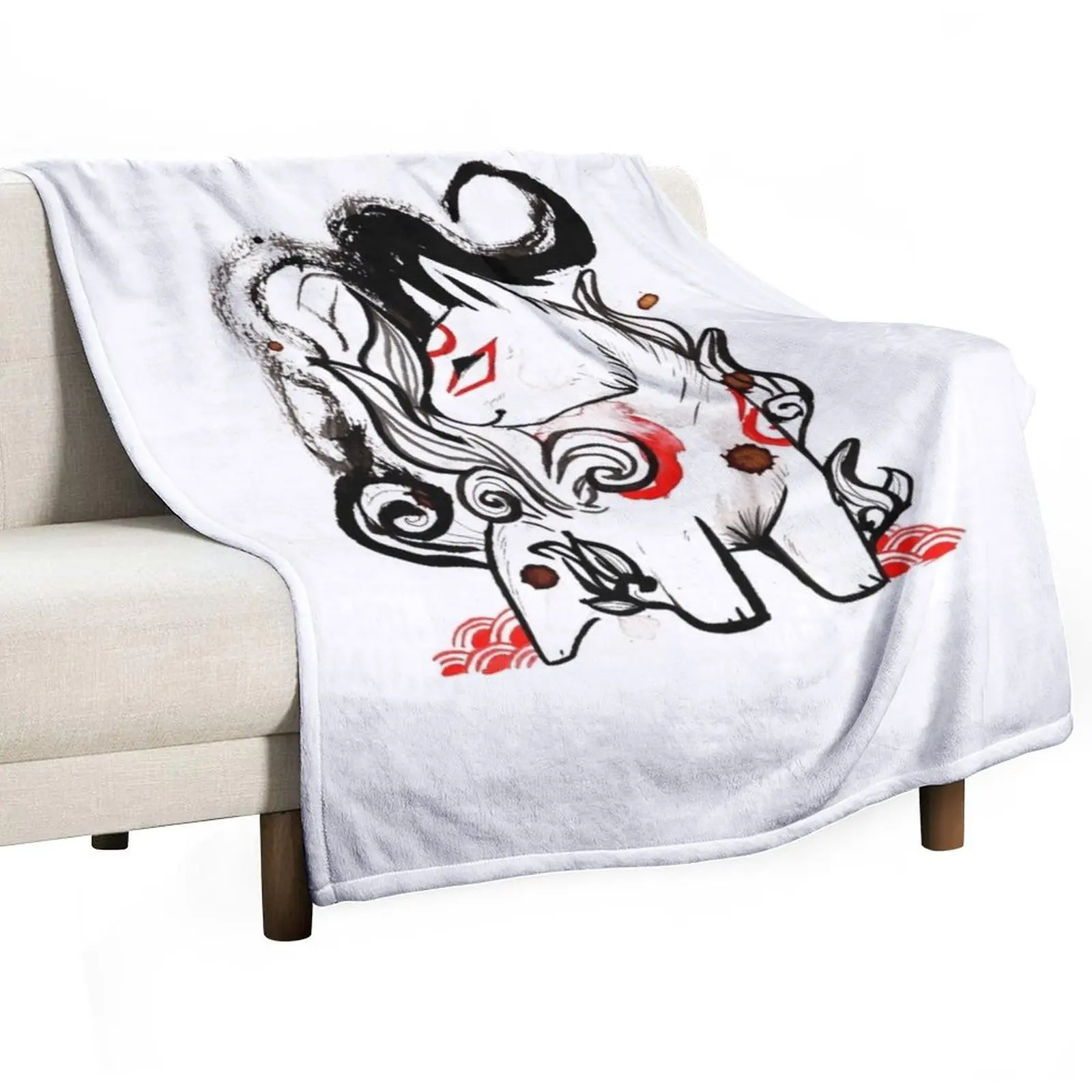 CHIBIMATERASU OKAMI I Throw Blanket Plaid Decorative Beds Blankets