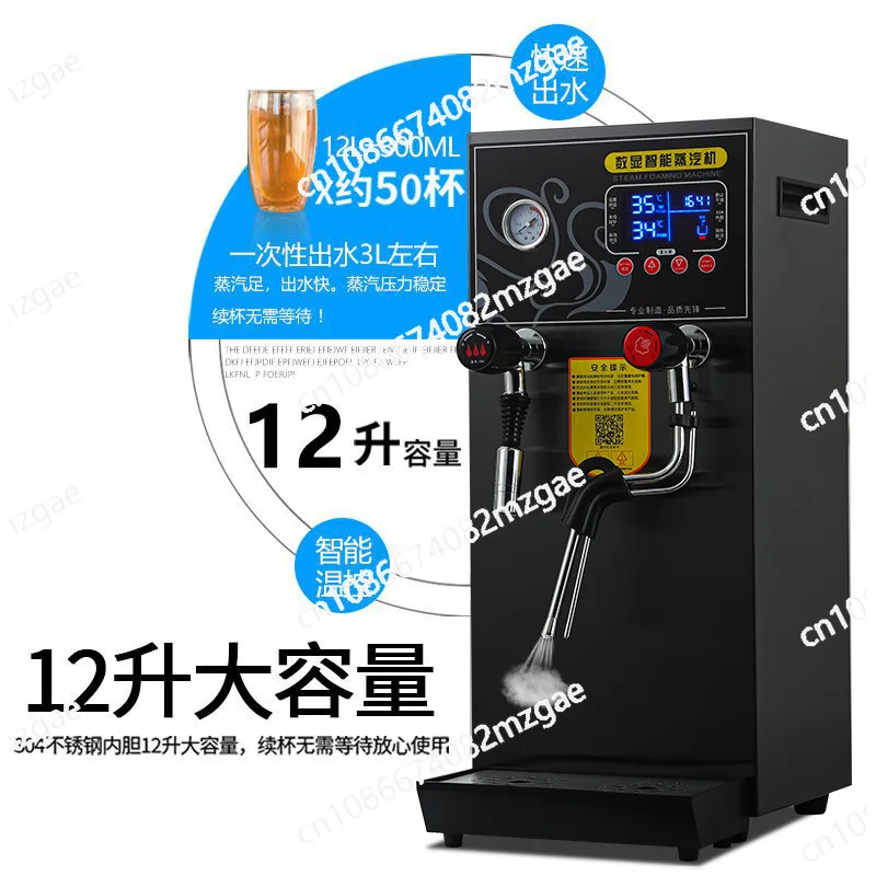 12L Electric Boiling Water Machine Commercial Milk Frother Steam Boiling Water Dual-purpose Machine Milk Foam Machine