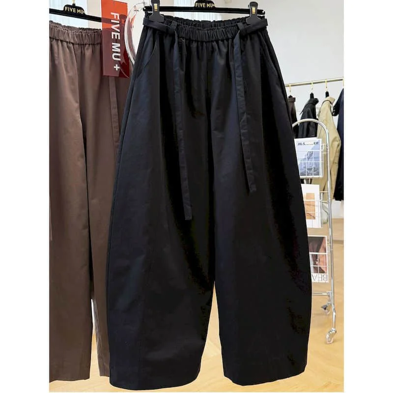 

Брюки-шаровары в корейском стиле, повседневные, винтажные, однотонные, укороченные, в стиле Харадзюку, для женщин, уличная мода