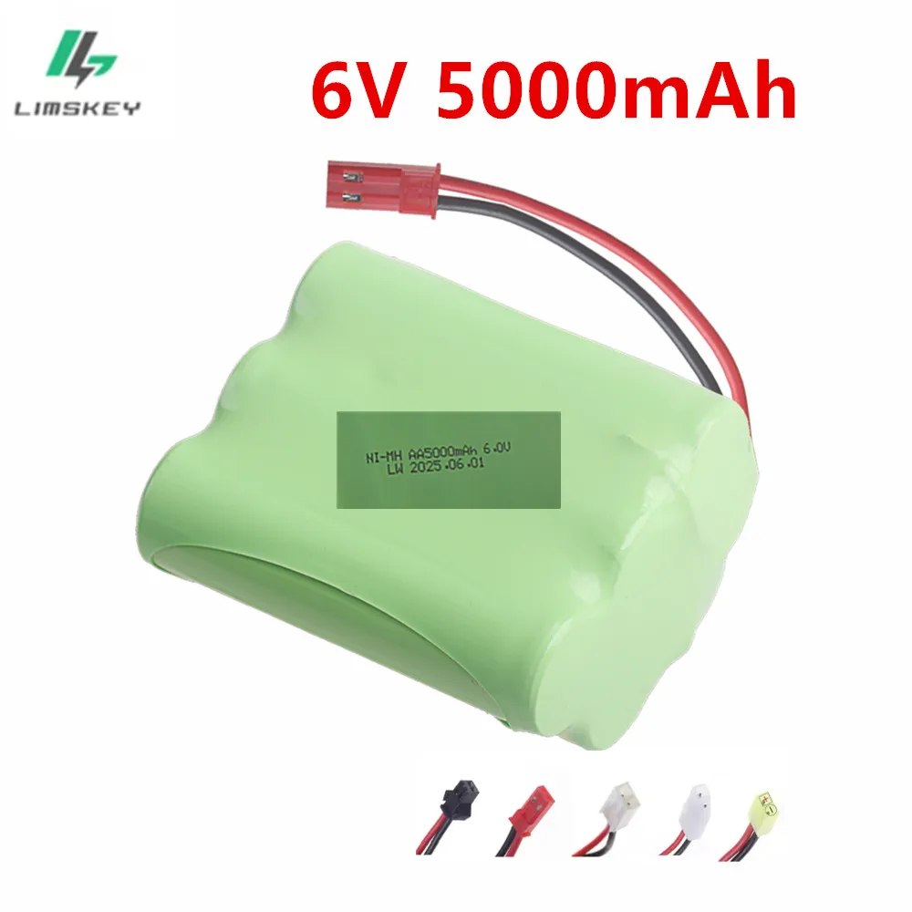 Limskey 6V 5000mah AA NI-MH Battery SM/TAMIYA/JST/EL-2P plug for RC electric toys car trucks boats Racing-car batttery nimh 6 v