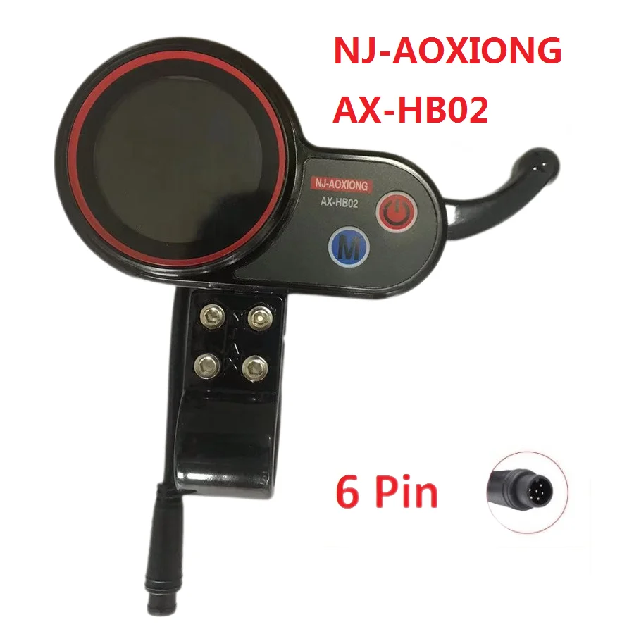 NJ-AOXIONG Electric Scooter Dashboard Meter Display Throttle, Adjustable, 6PIN, 36V, 48V, AX-HB02