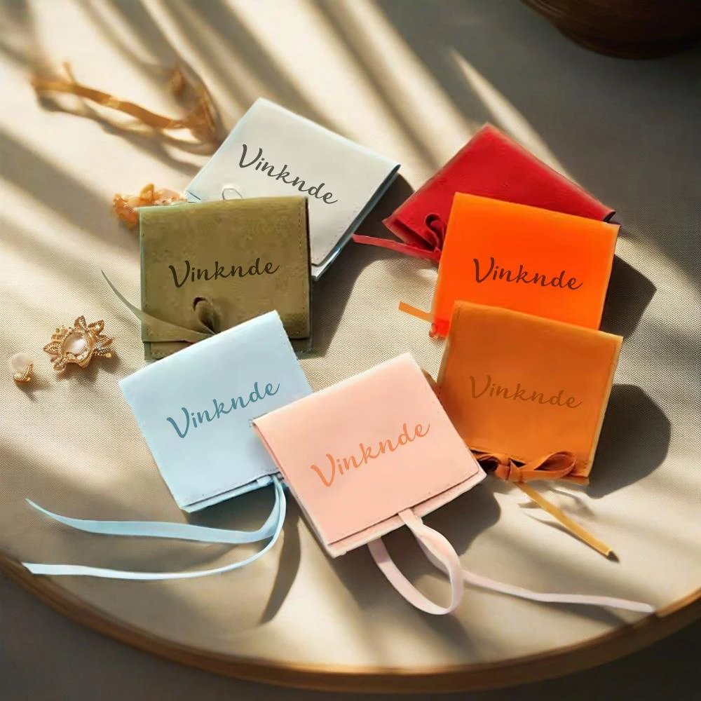 

50pcs Custom Print Logo Microfiber Gift Bag Packaging Cosmetic Makeup Jewelry Suede Velvet Pouch Wedding Party Storage Sachet