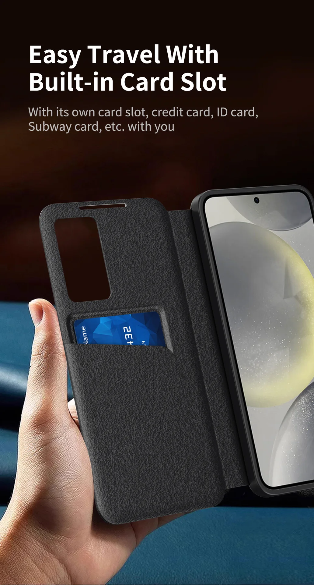 Smart Window Hülle für Samsung Galaxy S25 Ultra S26 FE S24 Plus S23 S22 Leder Anti-Schock-Hüllen Ohne Flip-Cover mit Anrufannahme-Funktion – Detail 8