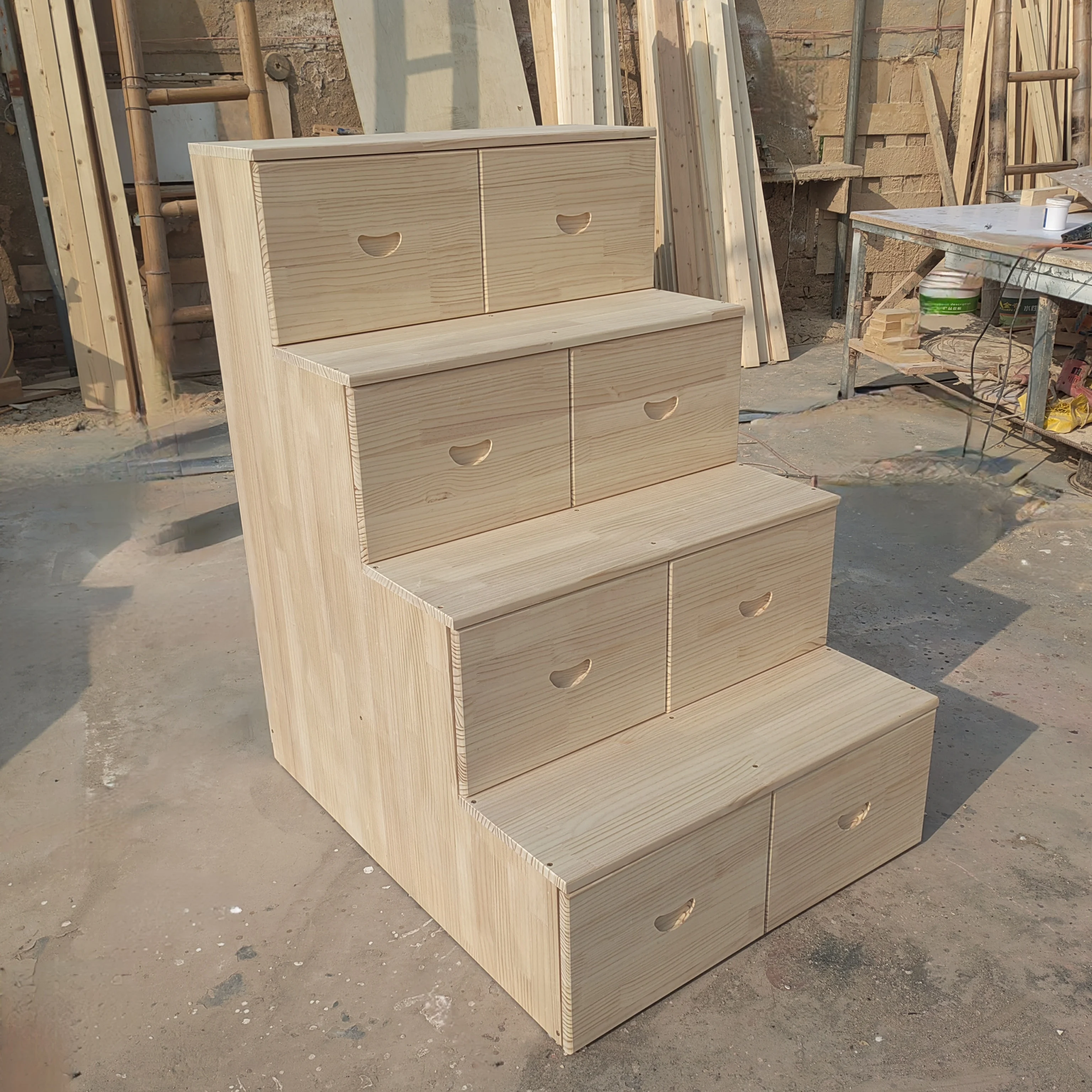 

Steps Island Cabinet Trapezoidal Shelf Balcony Ladder Cabinet