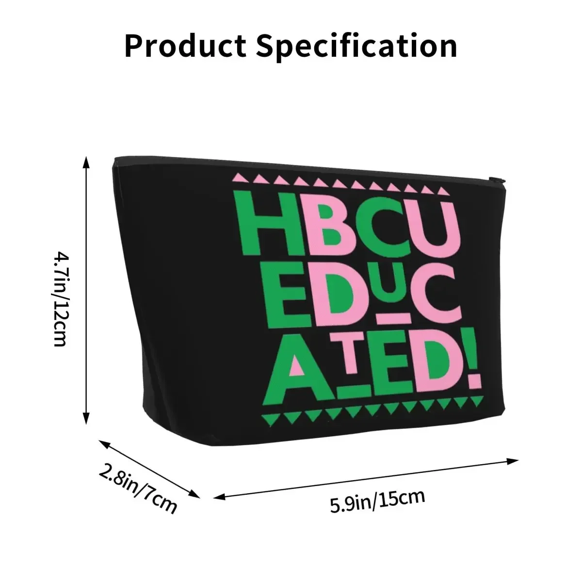 AKA HBCU Educated Travel Cosmetic Bag Makeup Bag Zipper Bag Cosmetic Case Cosmetics Organizer For Women Ladies Gift