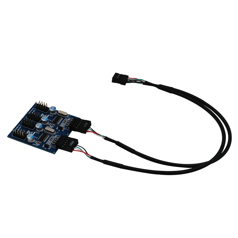 9Pin USB Header Male 1 To 4 Female Extension Cable Extender Card USB HUB Connector Adapter Port Multilier For Desktop