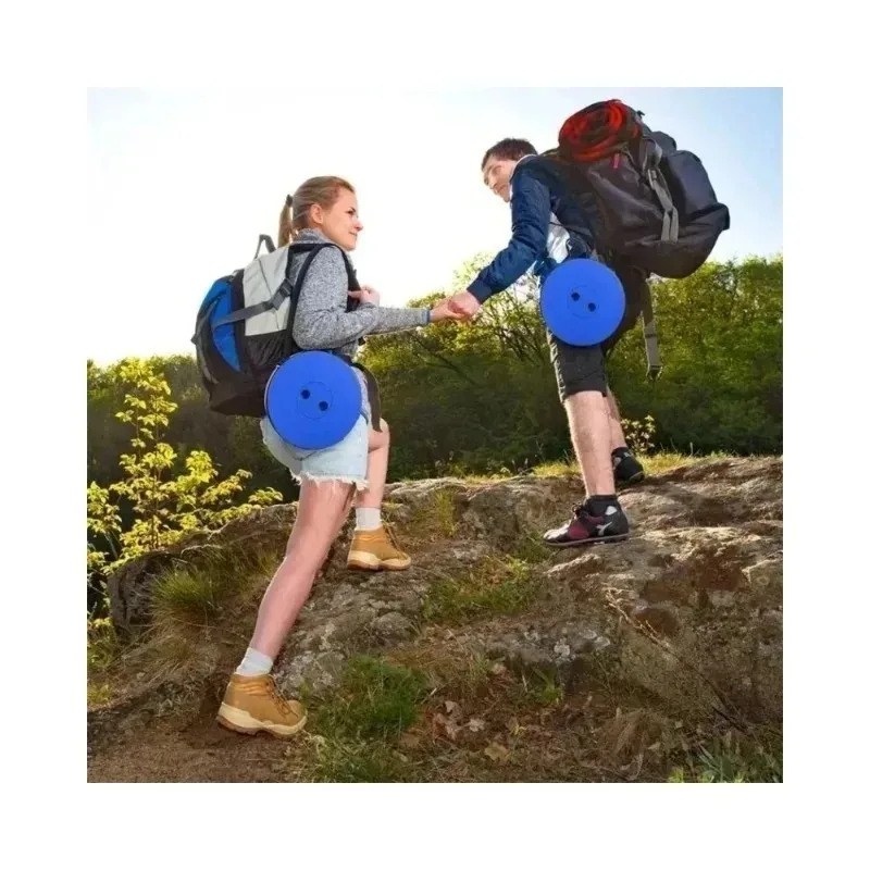Outdoor portable folding retractable stool, rainbow blue camping fishing chair, household lightweight shrink stool image 5