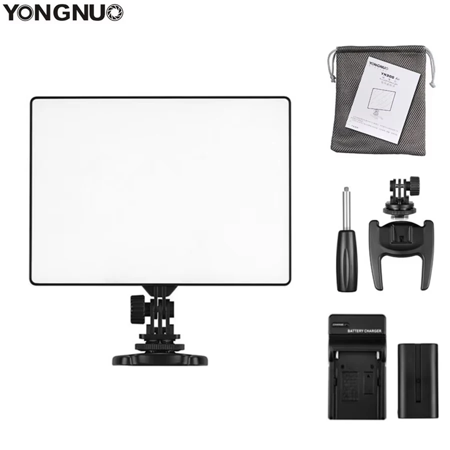 YONGNUO YN300 air YN-300 air yn300 AIR LED Camera Video Light 3200-5600K + NP-F550 battery + FM50 Charger For Canon Nikon
