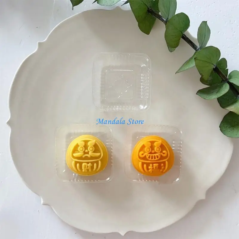 

U2JC 6Pcs Oak Fruit Cookie-Stamp Mooncake Mold Mid-Autumn Festival Hand Press Cookie-Stamp Pastry Tool Moon Cake- Maker