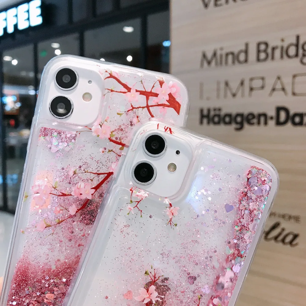 Rosa Flüssig-Quicksand-Hülle für Samsung Galaxy S24 S23 S22 S21 Plus S25 FE S26 Ultra A56 A55 Glitzer Blumen Bling Klare TPU-Abdeckung – Detail 12