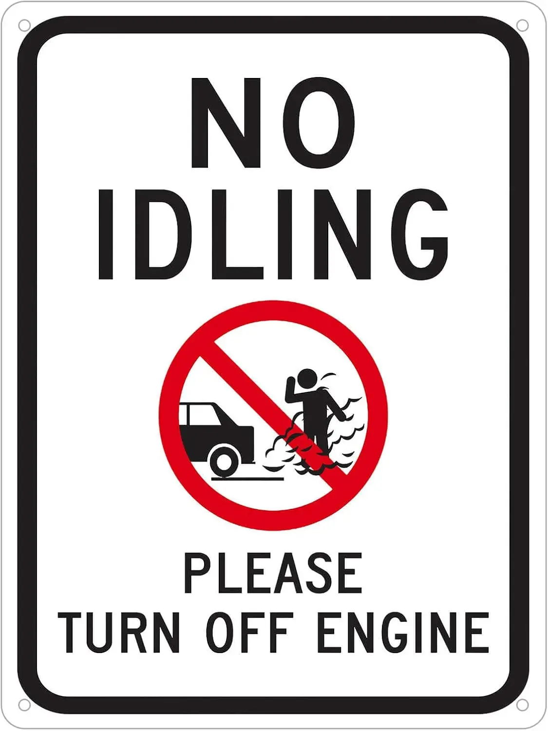 KENSILO Please Turn Off Engine with No Idling Tin Signs Metal Poster Wall Decor Warning Sign 16 x 12 --Tin Sign