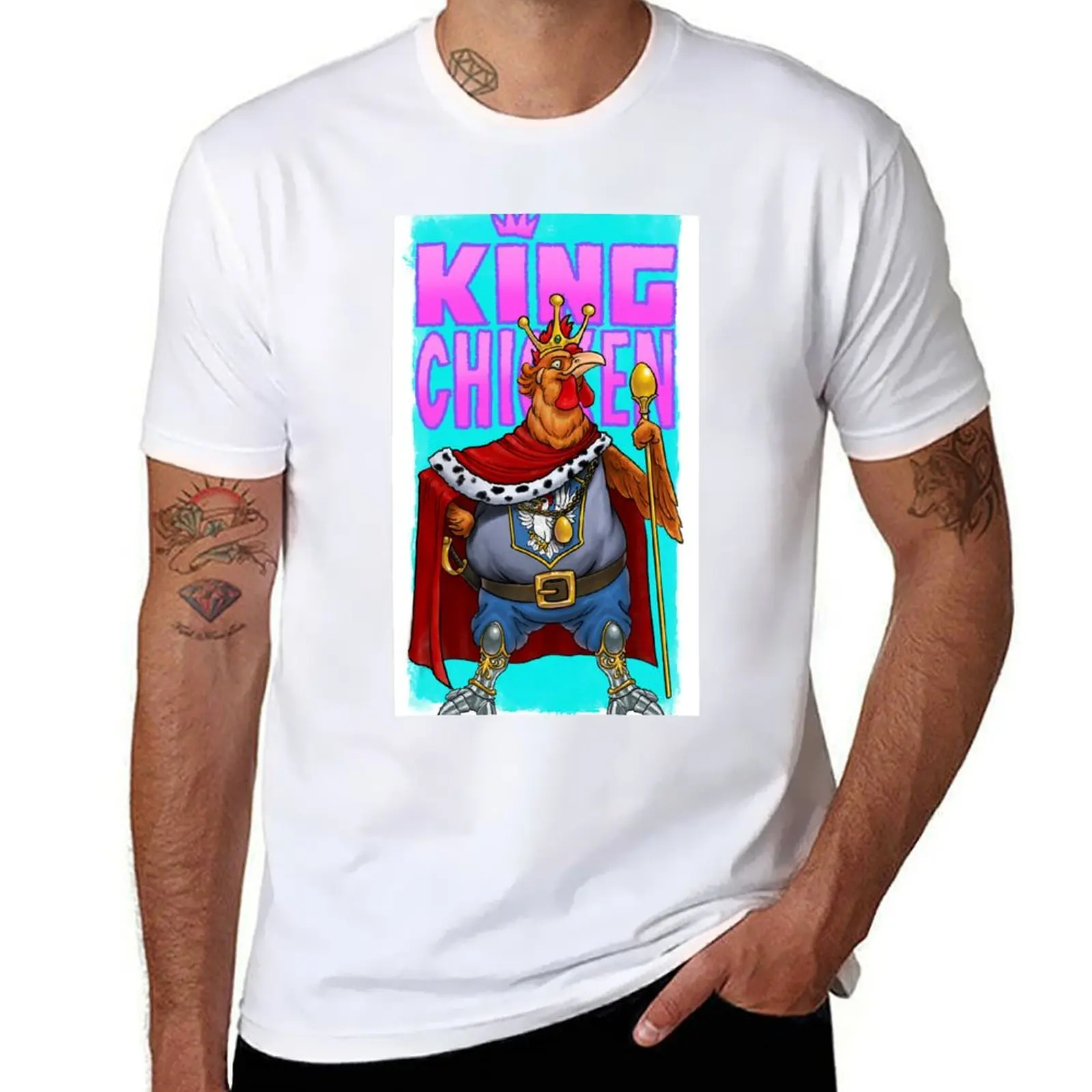 King Chicken T-Shirt funny costumes topping designer t shirt men