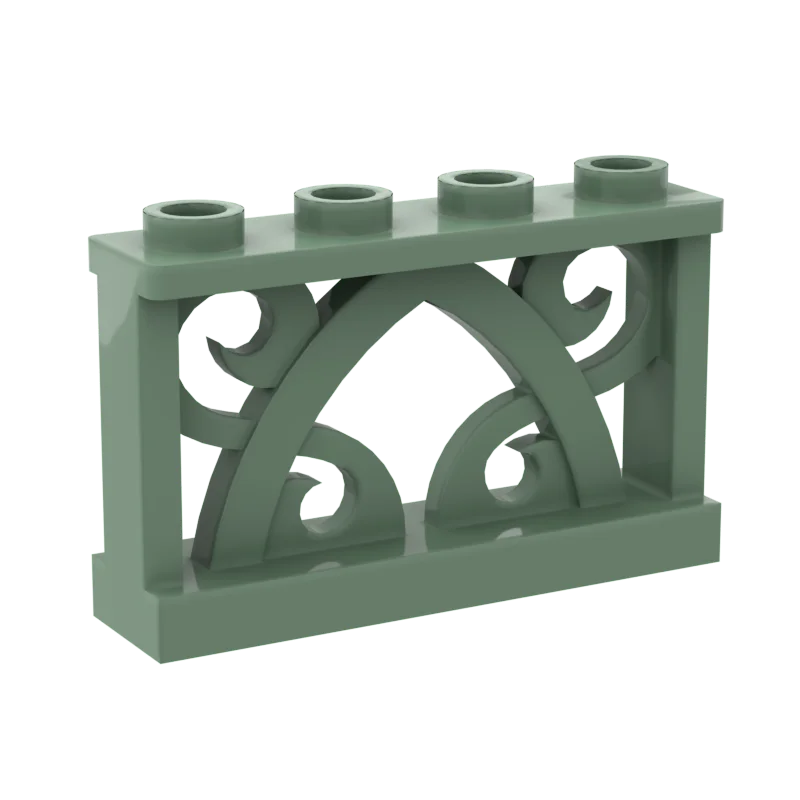 10Pcs MOC Parts 19121 Fence Ornamented 1 x 4 x 2 Compatible Bricks DIY Assmble Building Block Particle Kid Puzzle Brain Toy Gift