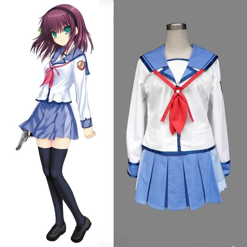 

Anime Angel Beats Nakamura Yuri School Uniform Fashion Dress Women Girl's Fancy Party Halloween Cosplay Costumes Custom-made