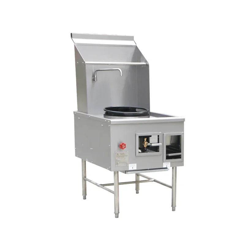 Fornello a gas industriale commerciale in acciaio inossidabile con gamma Wok cinese a 1 fuoco con lavello
