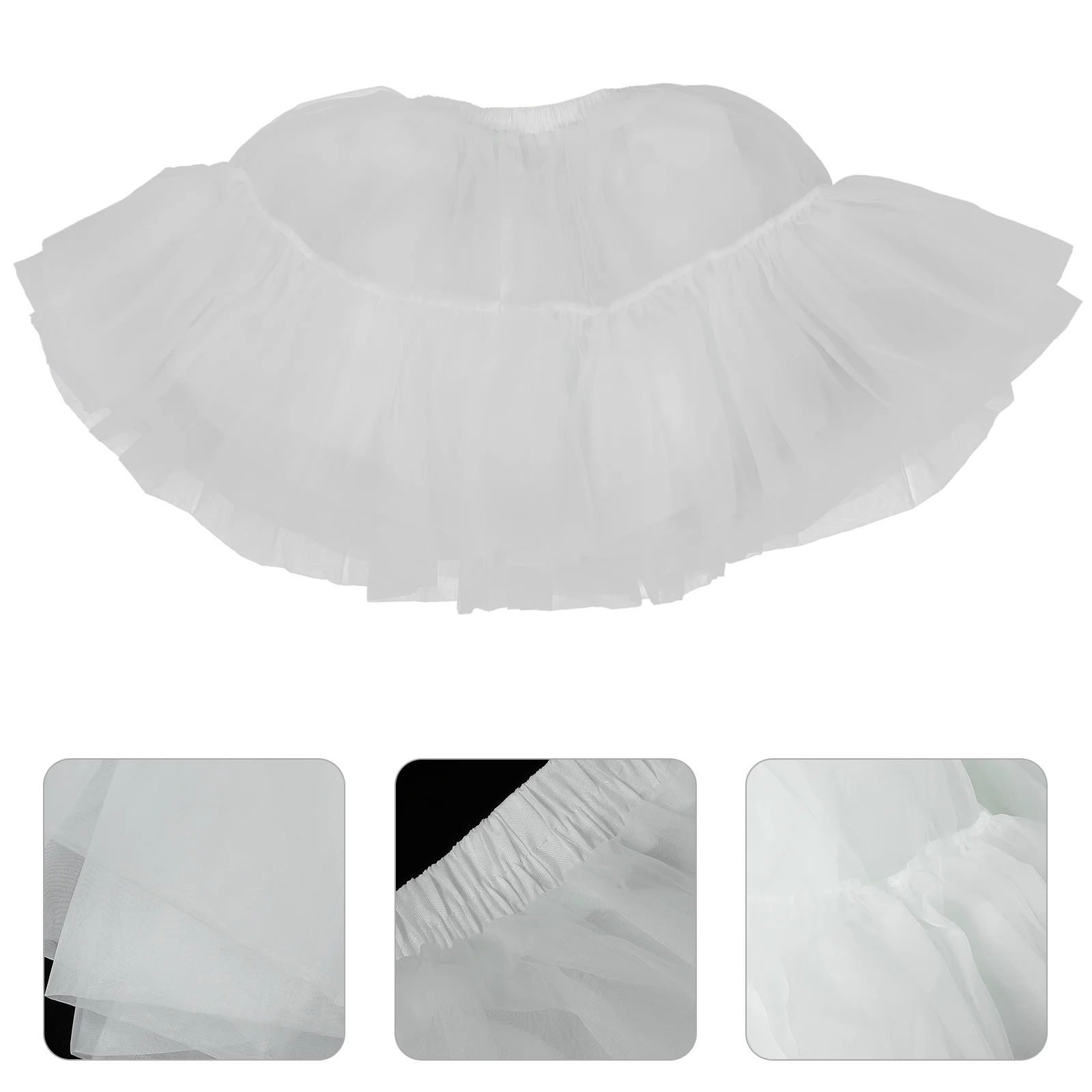 

Soft Mesh Crinoline Women Petticoat Dress Underskirt Tutu Gauze White Skirts for Ruffled Lolita