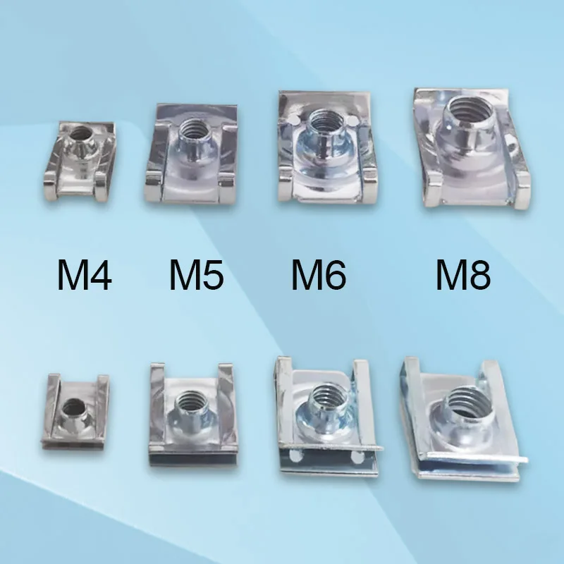 10 יחידות קליפסים מסוג U לרכב M8 M6 M5 M4 חוט 8mm 5mm 6mm 4mm אבזמים לאופנוע קורקינט ATV מופד