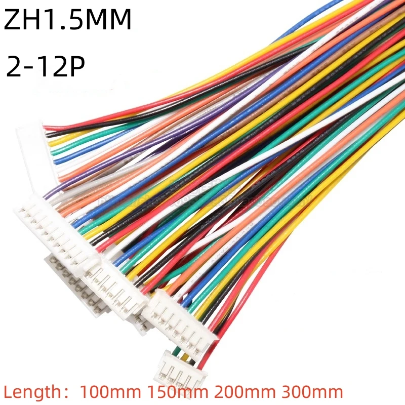 10pcs ZH 1.5mm Pitch JST Connector 2-7Pin 28AWG Single/Double Wire Cable Terminal Plug