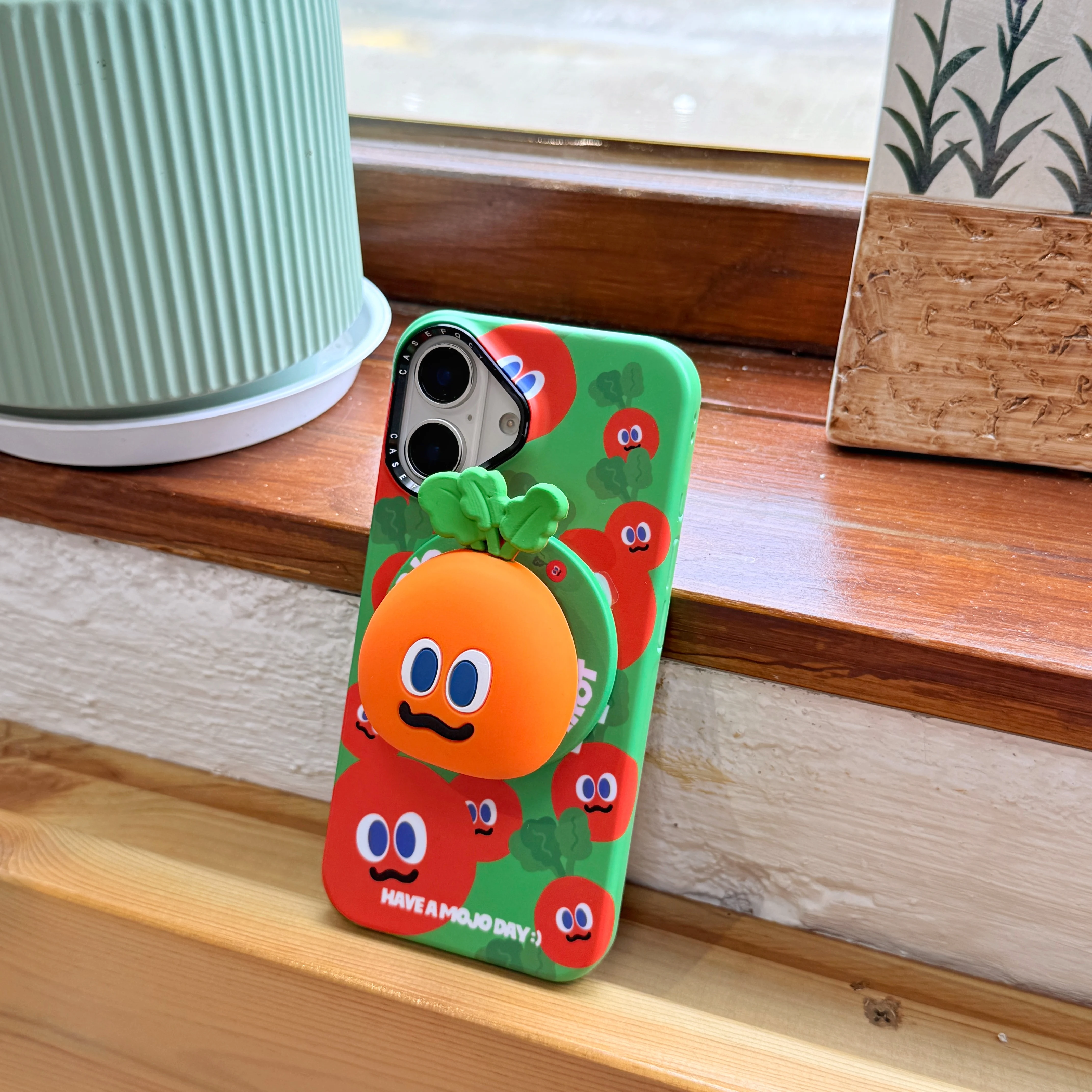 

Vegetables Cartoon Carrots Stereoscopic Magnetic Attraction Bracket Phone Case For iPhone 17 14 15 16 Pro Max Anti Drop Case