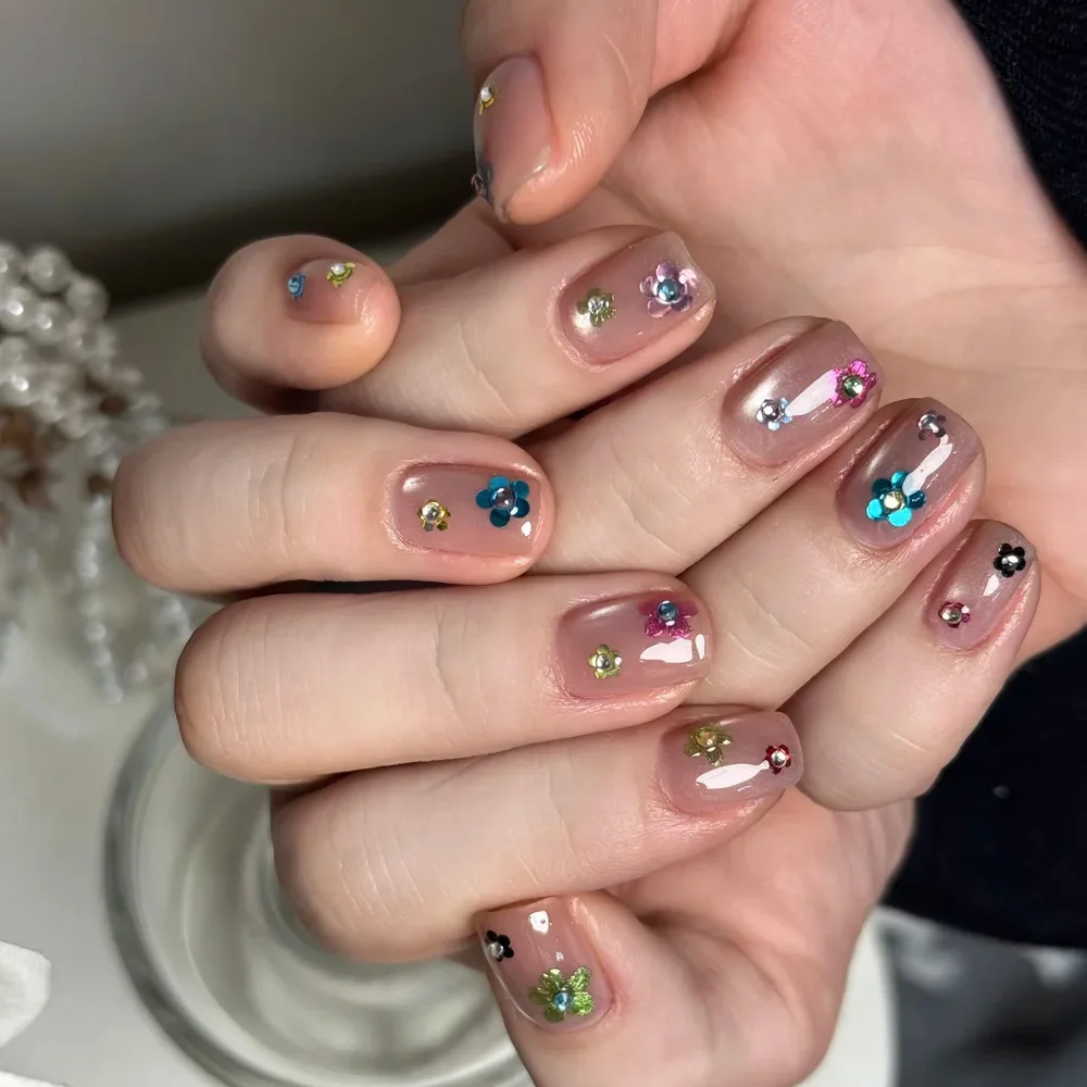 Colorful Metallic Round Glitters Nail Art Sequins Mixed Size Gold Silver Pink Blue Black White Polk Dot Nail Flake DIY Nail Deco