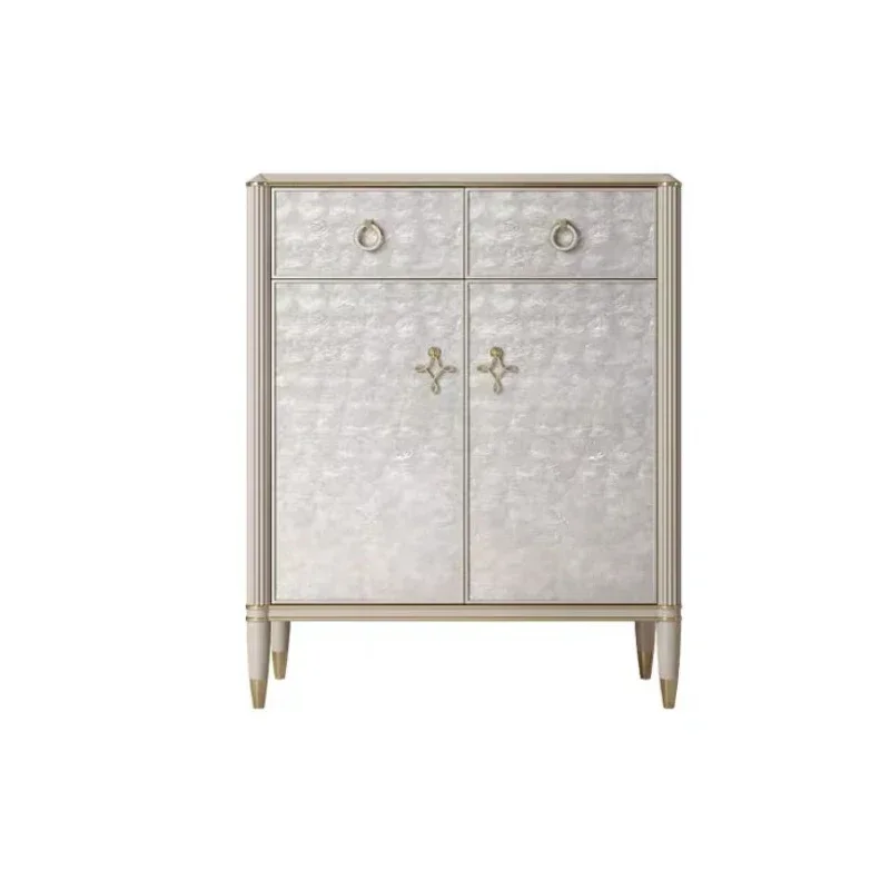 Italian-style household entrance entrance entrance cabinet, high-end shell solid wood storage cabinet