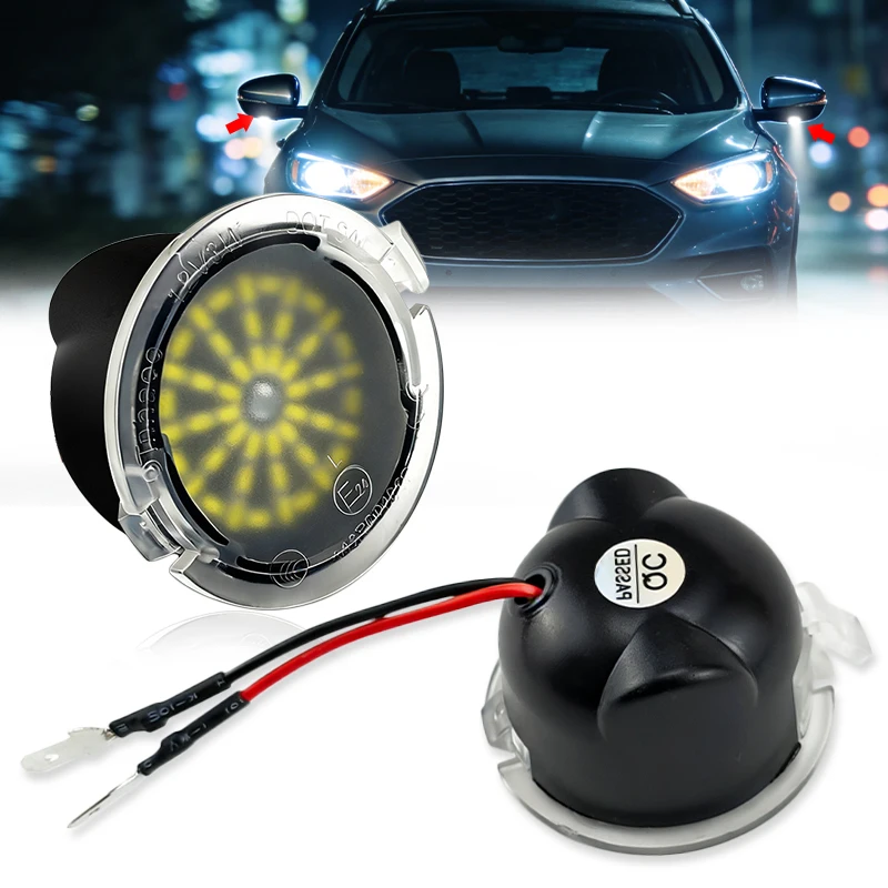 2pcs Side Mirror Puddle Light LED Lamp for Ford F150 Explorer Edge Expedition Flex Fusion Taurus X Mondeo MK5