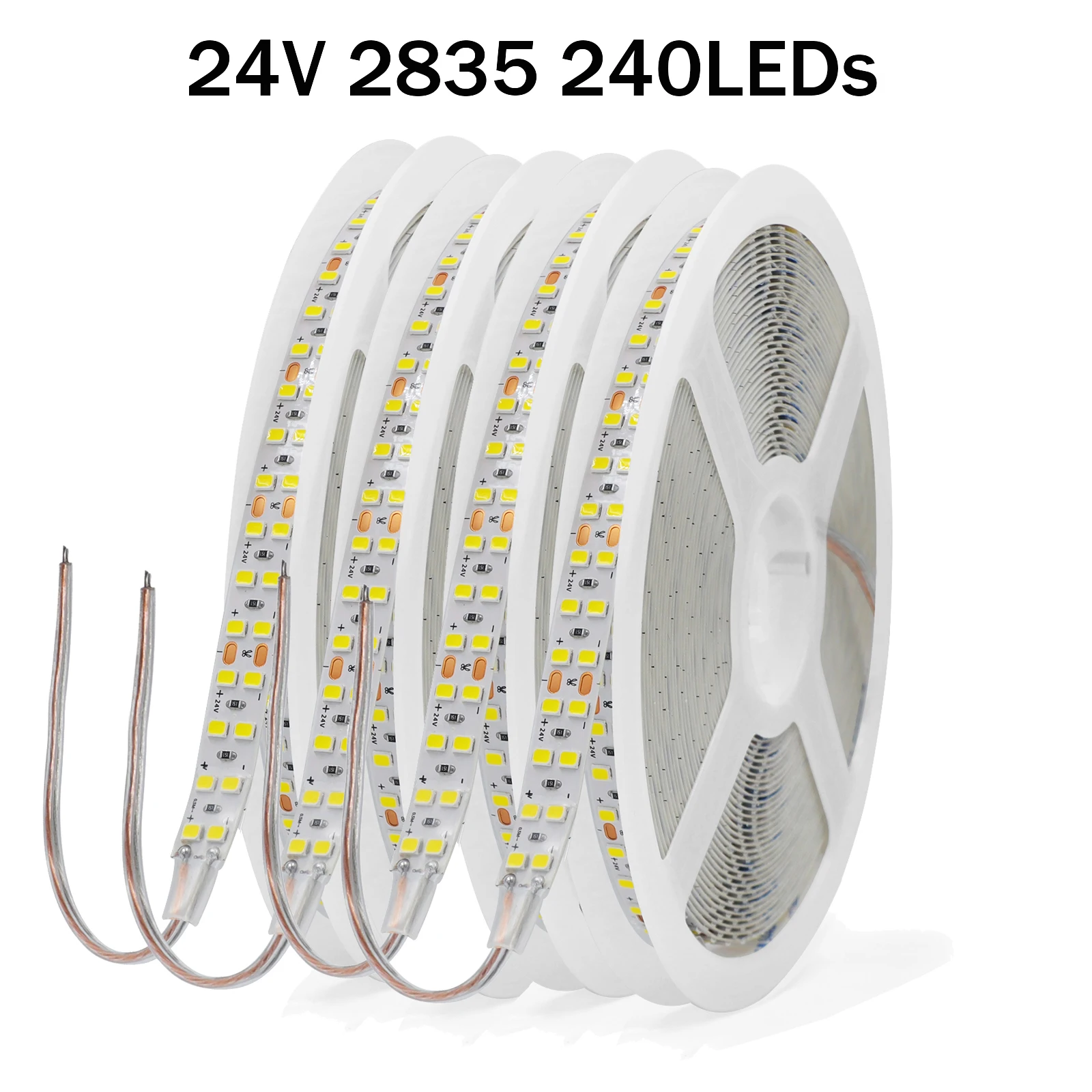 

Double Row LED Strip Light 5m 10m 24V 2835 Flexible LED Rope Light with Adhesive Tape 240LEDs Tape Ribbon 10mm Width Backlight