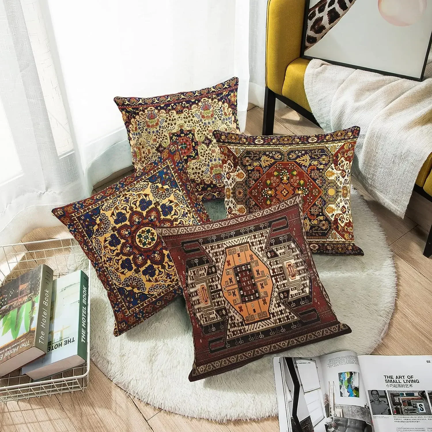 Pillowcase Vintage Persian Carpet Pattern Decoration Pillow Cover Home Decor Linen Square Floral Cushion Cover