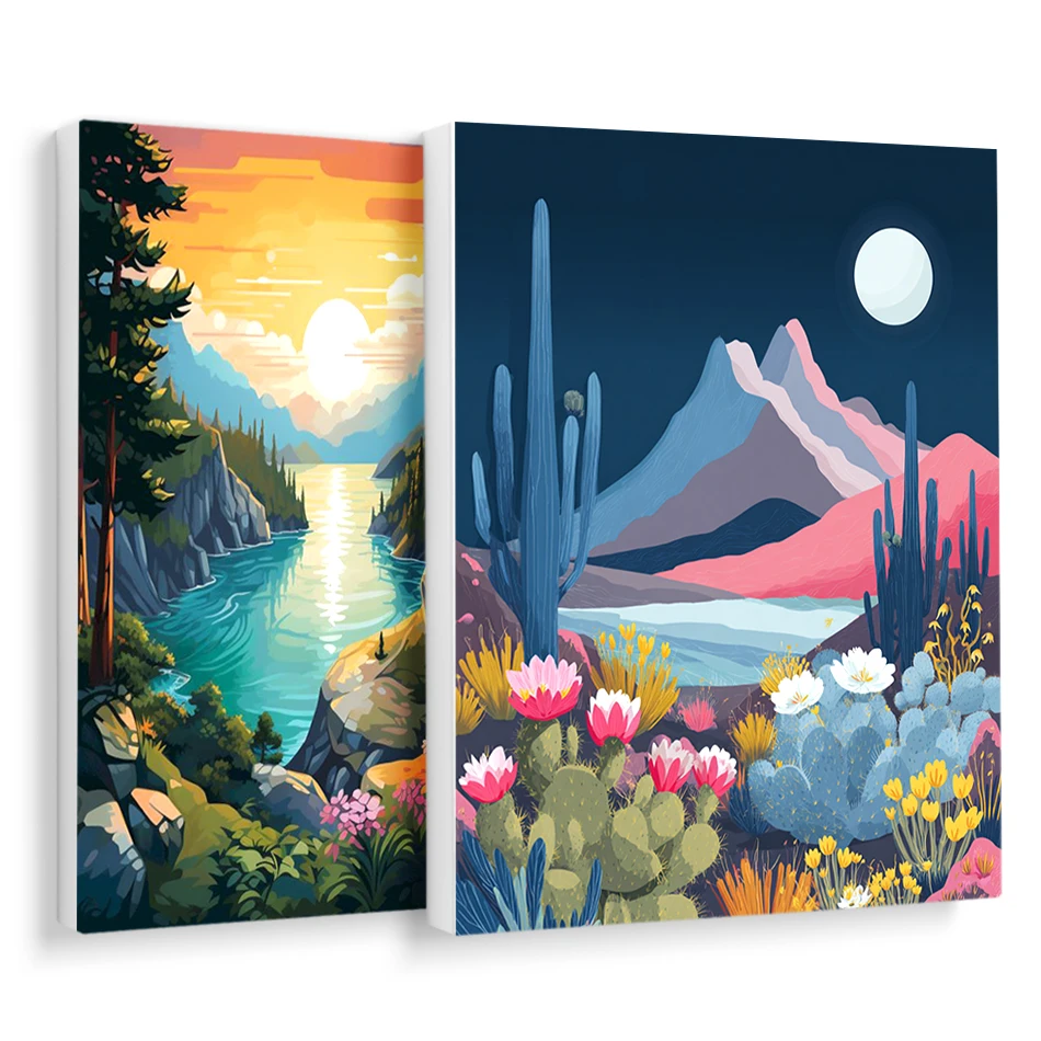 

RUOPOTY Painting By Number Adults Landscape Simple Digital Oil Painting For Handiwork Diy Set Color Markers Handmade Diy Crafts
