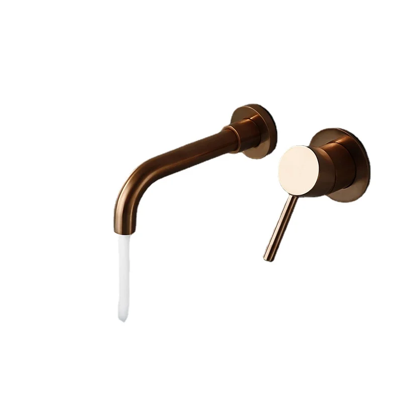 

Home Hot and Cold Bathroom Faucet Brass Round Hole Concealed Bathroom Faucet Polished or Brushed Rose Gold
