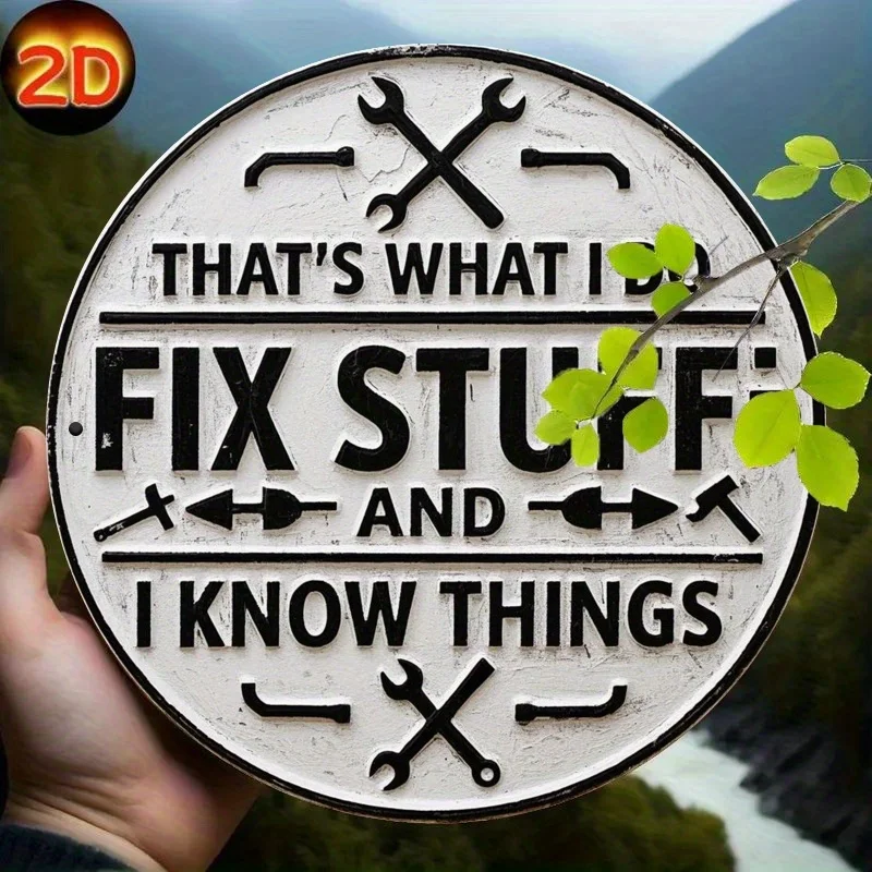 2D Flat, Vintage Metal Wall Sign 