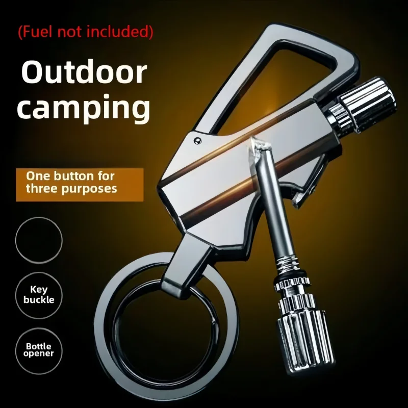 Multifunctional Keychain Kerosine Lighter Beer Bottle Opener Outdoor Portable Igniter Smoking Accessories Gadgets For Men