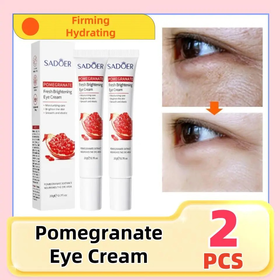 2Pcs Pomegranate Eye Cream Firming Eye Cream Dark Circles Eye Lotion Anti-aging Fresh Hydrating Fade Eye Lines Beauty Eye Cream