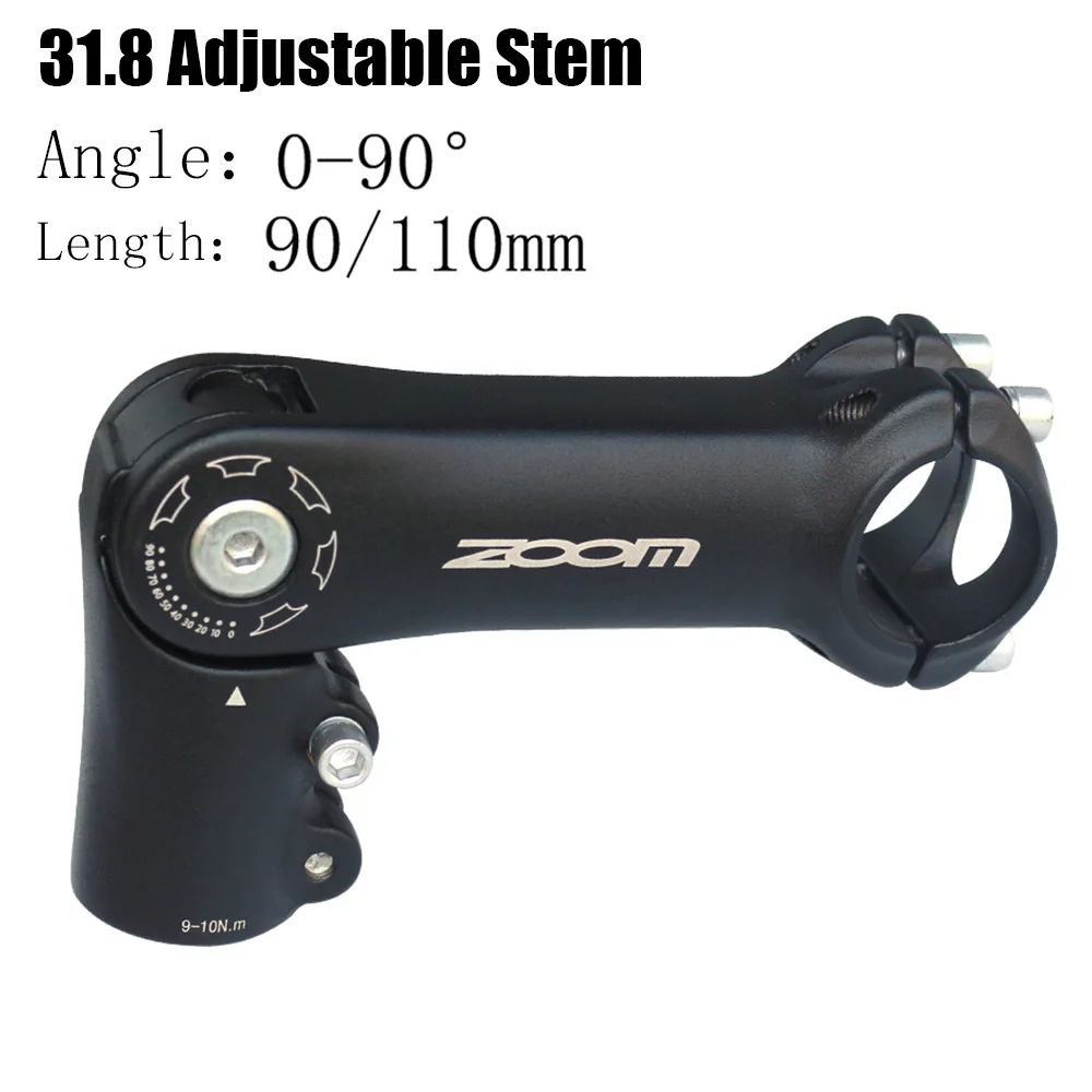 31.8 Adjustable MTB Stem Bicycle Handlebar Stem 90/110mm Handlebar Riser Mountain Bike BMX Fixie Gear Front Fork Bike Stem Power