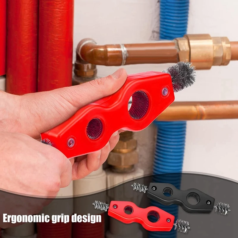 4 Pieces Copper Pipe Cleaner Copper Tubing Brush Pipe Brush Cleans Inside Outside Thread Cleaner Plumber Brush Cleaner