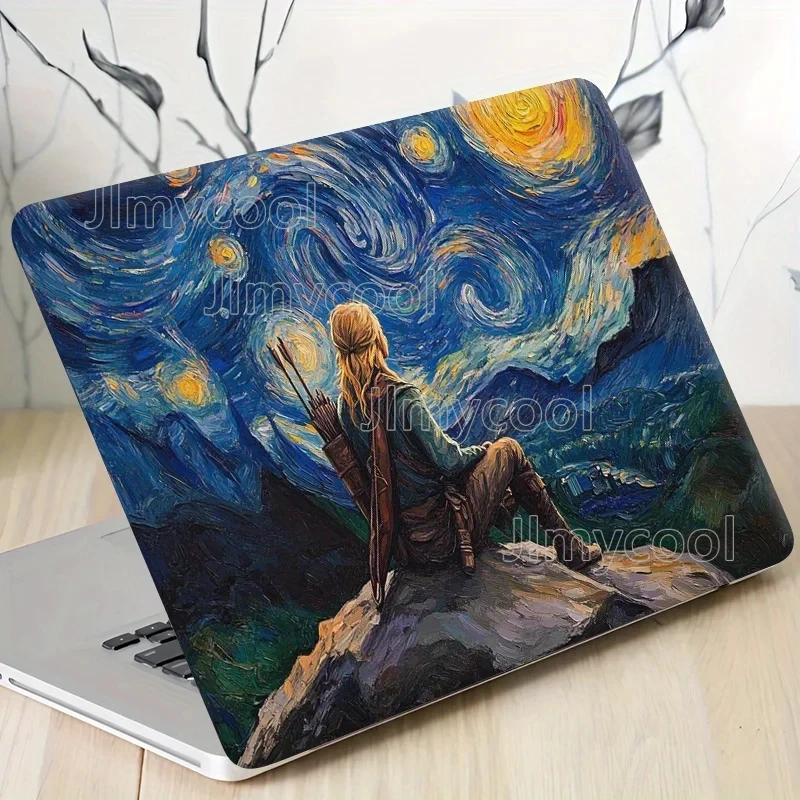 

3 Pieces 1 Piece Spare Easy-to-Apply PVC Laptop Skin with Stitched Design Traceless Sticker for 12-15.6 Laptop - Starry Sky