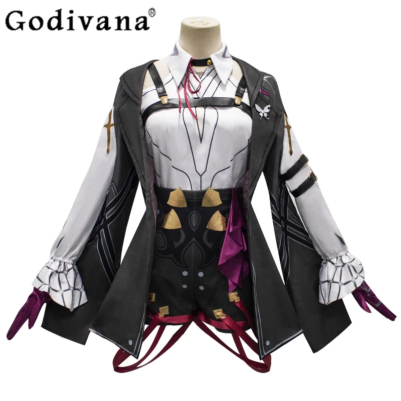 ハロウィンパーティースーツかつらカフカ衣装女の子制服 Honkai カフカコスプレ衣装女性 Honkai スターレールコスプレ衣装