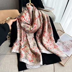 Spring Scarf Women's Luxury Design Scarf Silk Smooth Scarf Soft Muslim Headband Shawl Beach180*90cm