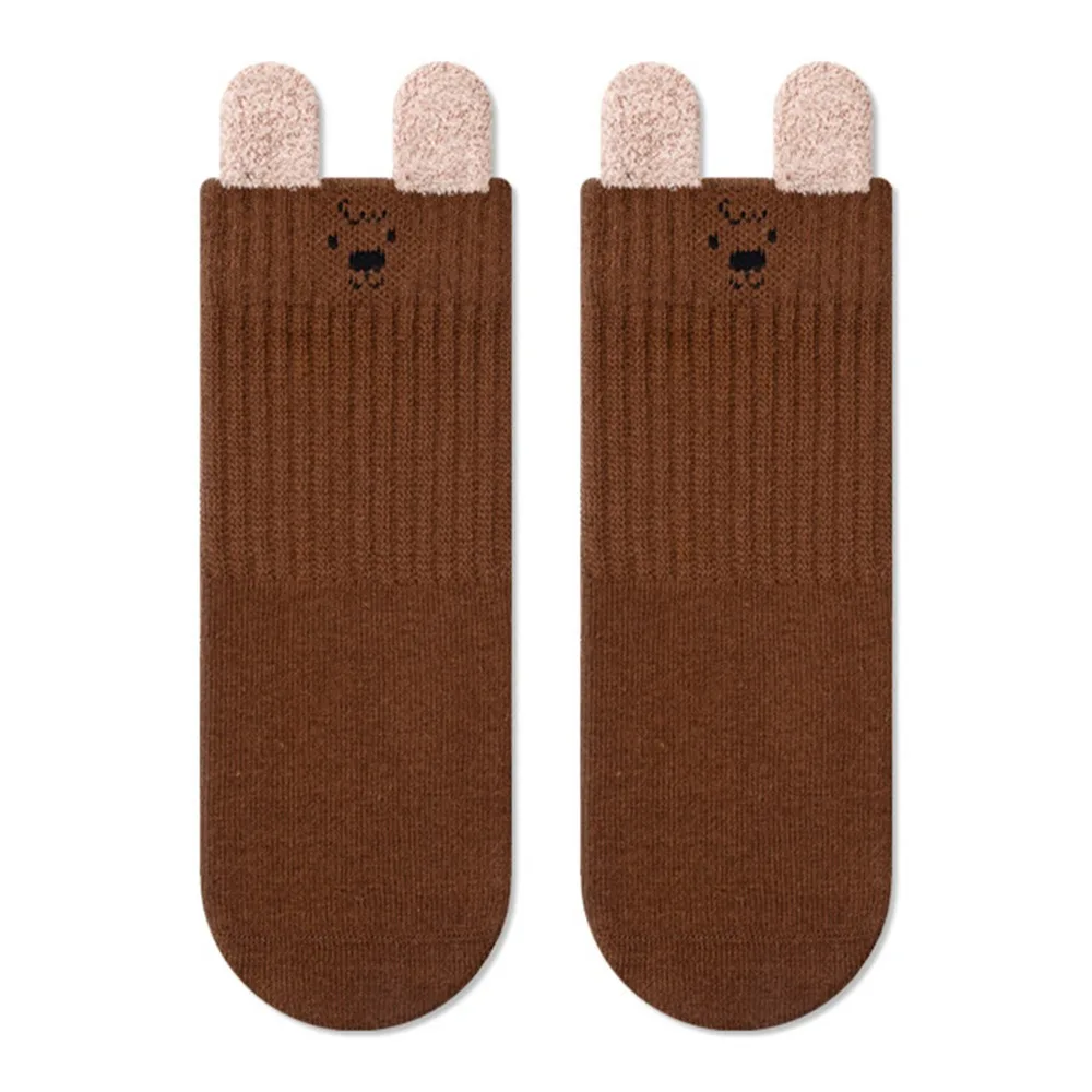 

Cute 1-3Years Cute Kids Socks Cotton Soft Children's Calf Sock Cartoon Warm Pile Socks For Girls Boys