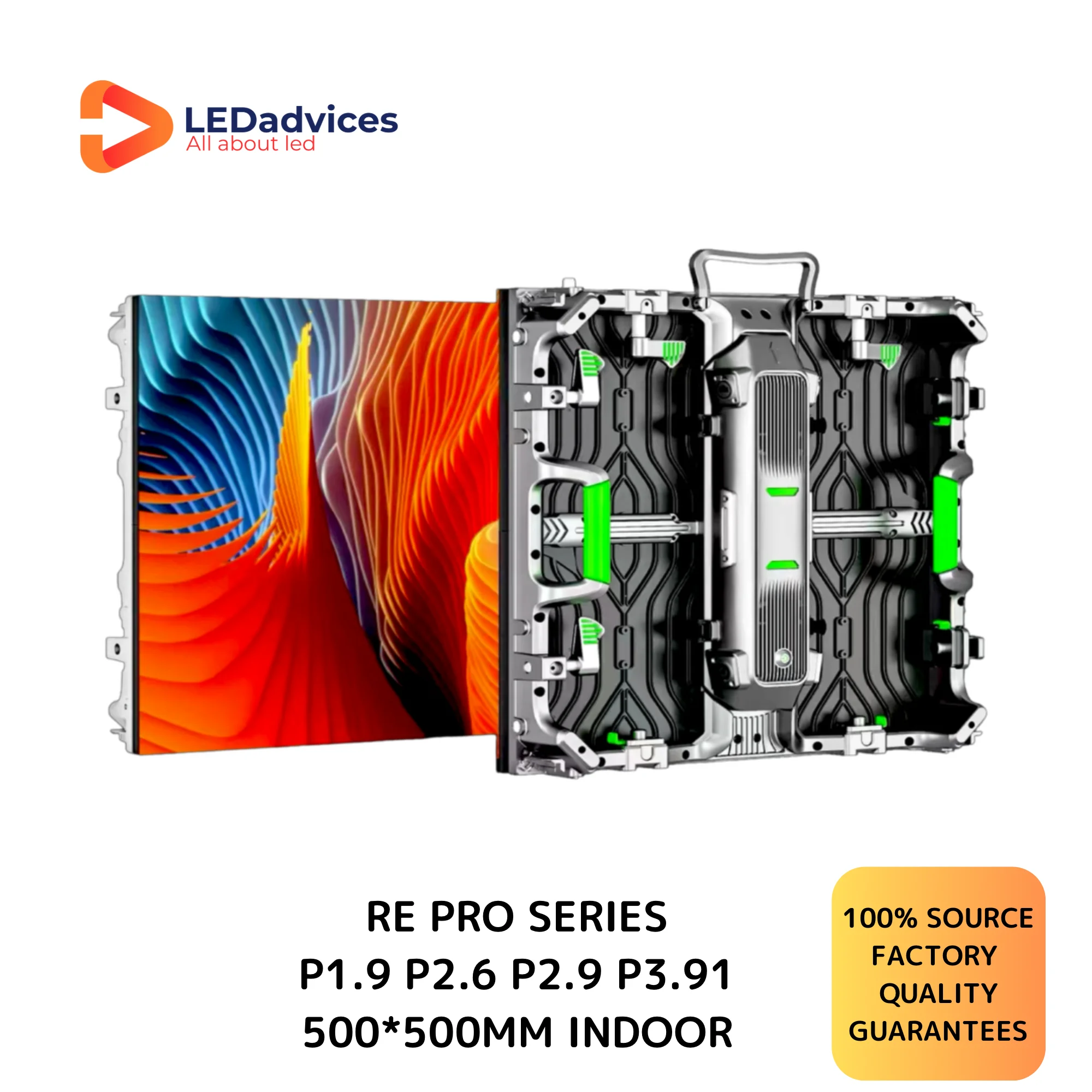 

LEDadvices RE PRO Series P1.9 P2.9 P3.91 внутренний полноцветный фотошкаф 500*500 мм 3840 Гц Аренда событие большой экран дисплей стена