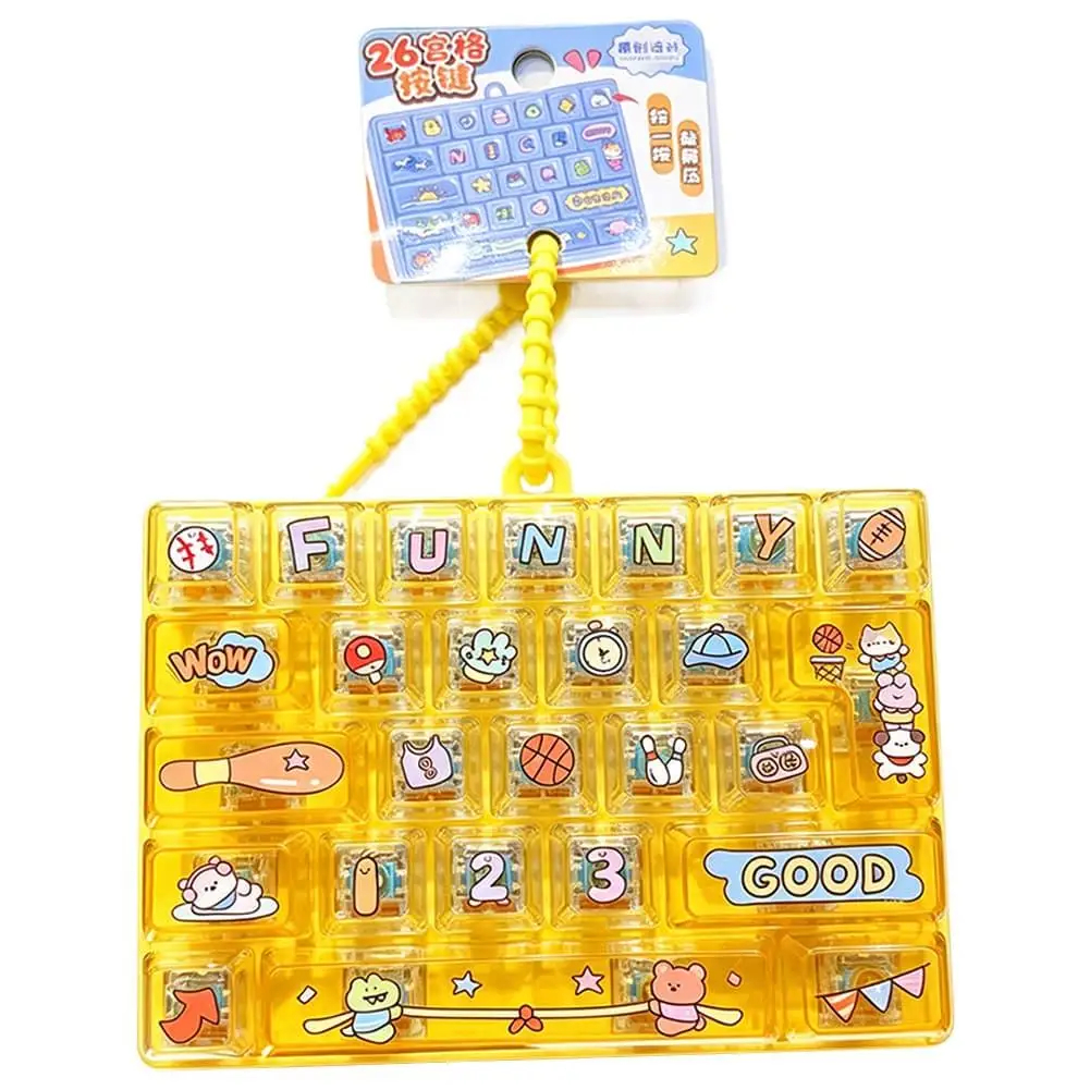 Cartoon Alphabet Keyboard Push Pop Toy Mini Bubble Fidget Sensory Toy Stress Relief Hand Game Keychain Ornament 열쇠고리 view 6