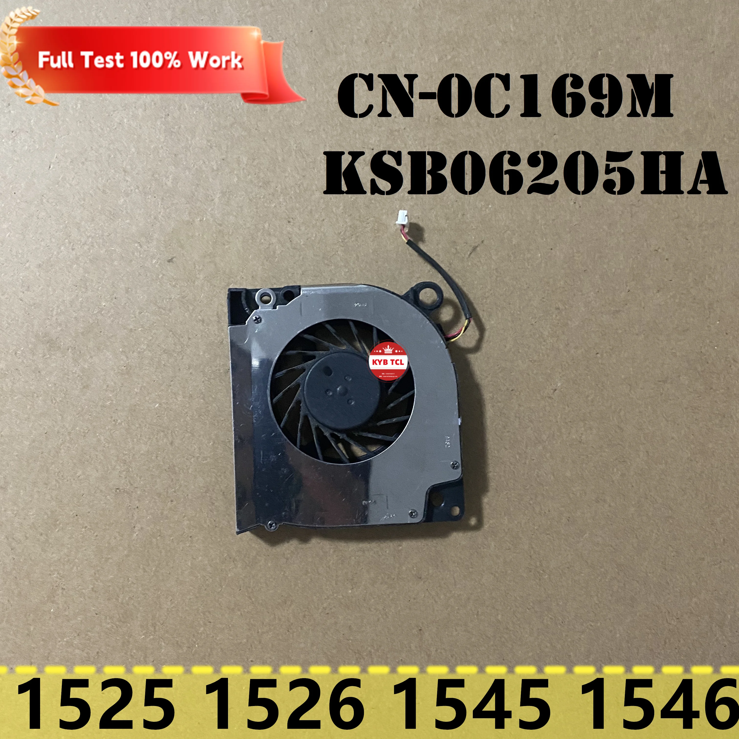 مروحة تبريد وحدة المعالجة المركزية للكمبيوتر المحمول ، حقيقية ، CN-0C169M ، KSB06205HA ، 0C169M ، C169M ، ديل انسبايرون 1525 ، 1526 ، 1545 ، 1546