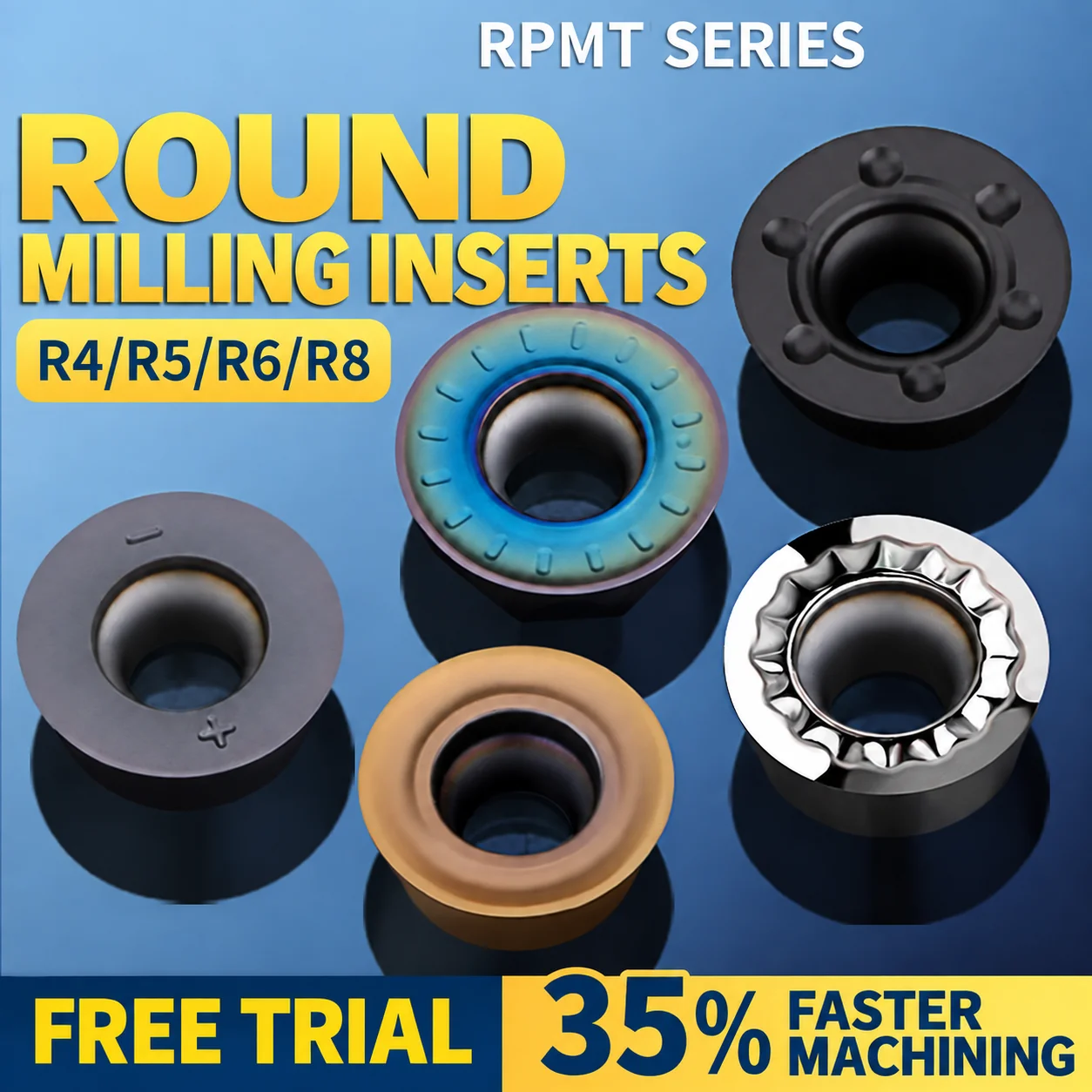 RCKT RCMT RPMT Round Carbide Milling Inserts Ceramic Cermet Finishing Inserts for CNC Milling Cutter Tool