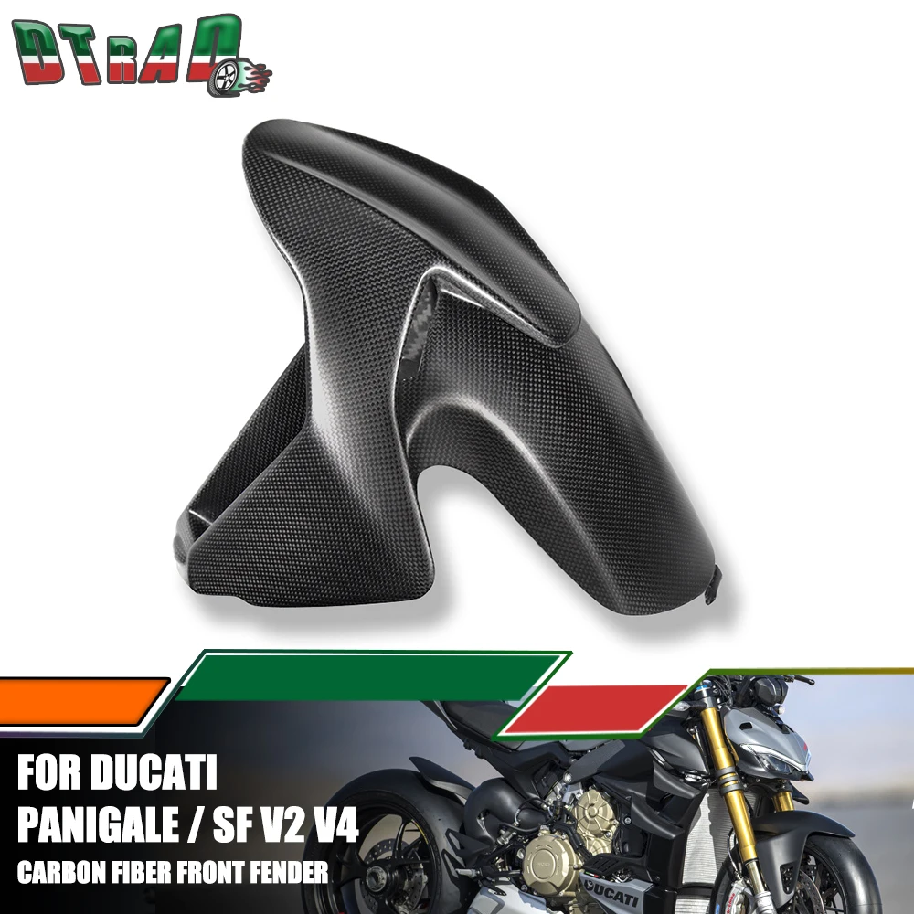 For DUCATI Streetfighter / Panigale V4 V4S V2 Carbon Fiber Front Fender Mudguard Splash Guard Motorcycle Accessories Fairing Kit