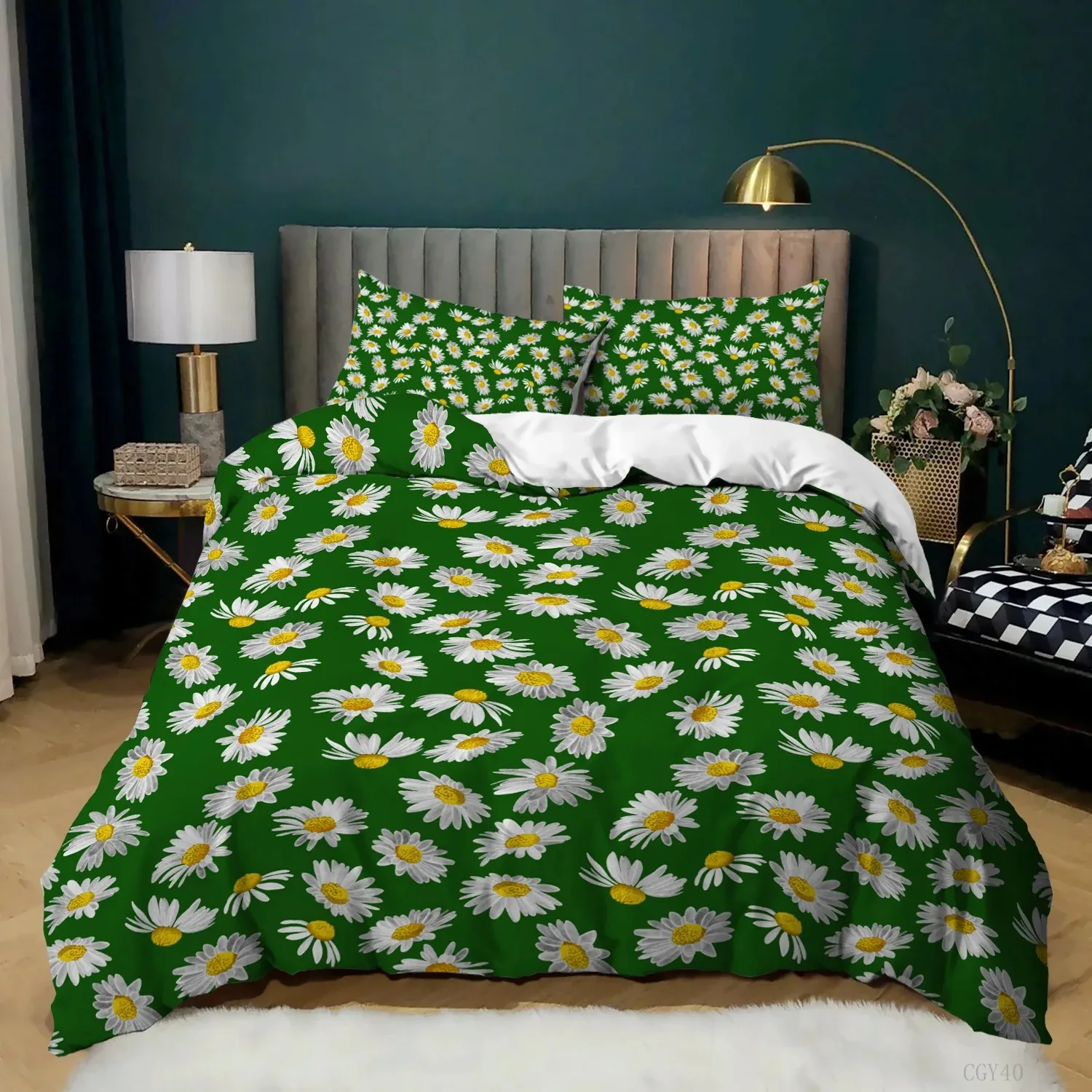 Daisy Duvet Cover Set Natural Daisy Bedding Set Small Fresh Flower Theme Comforter Cover Microfiber Queen King Size Quilt Cover